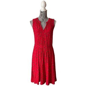 Anthropologie Leifnotes Skipper Ships Dress Red Size Small